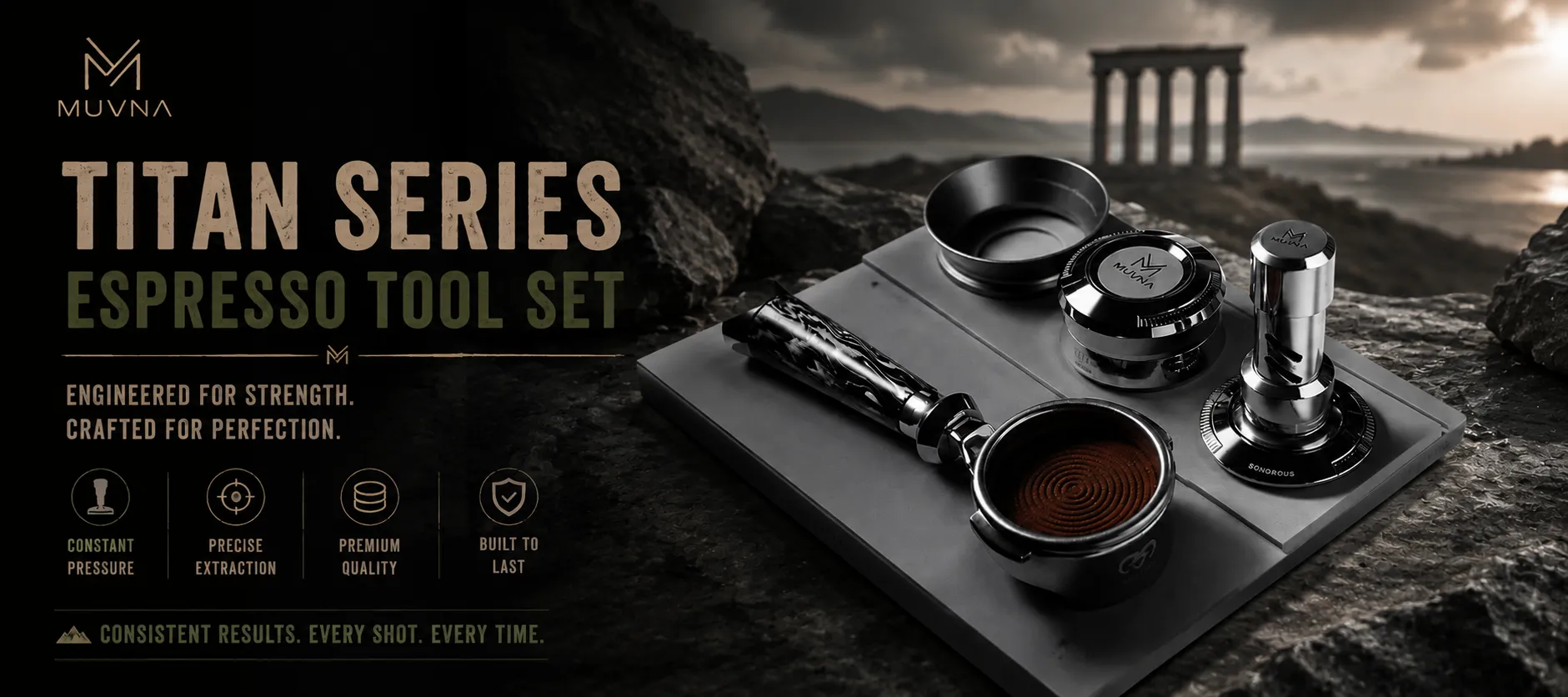 TITAN Series professional espresso tools.