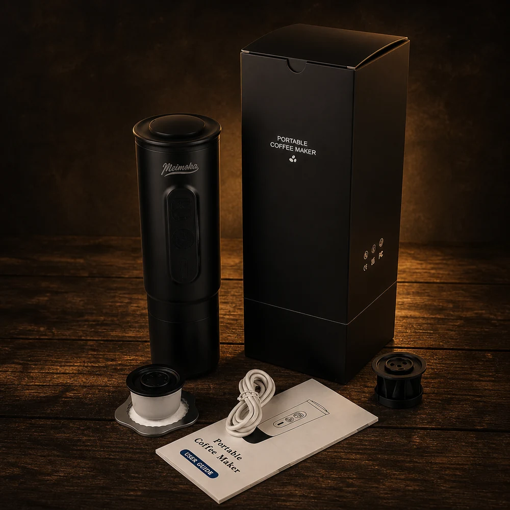 H01PRO-02 Portable Espresso Machine – Black Standard Set