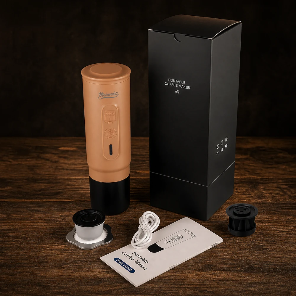 H01PRO-02 Portable Espresso Machine – Brown Standard Set