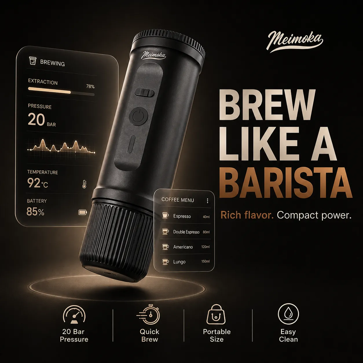 H01PRO-03 Portable Espresso Machine – Standard Set